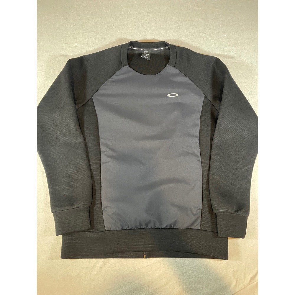 Oakley Mens Performance Fit Mixed Media Crewneck Sweatshirt Black 2XL